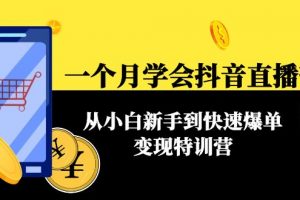 一个月学会抖音直播带货：从小白新手到快速爆单变现特训营(63节课)