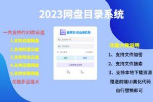 （项目课程）2023网盘目录运营系统，一键安装教学，一共支持约30款云盘