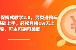 小说推文保姆式教学2.0，另类进阶玩法，0基础上手，轻松月撸1w无上限，可主可副可兼职