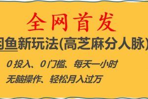 闲鱼新玩法(高芝麻分人脉)0投入0门槛,每天一小时，轻松月入过万【揭秘】