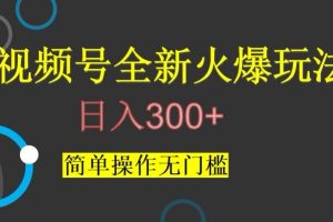 视频号最新爆火玩法，日入300+，简单操作无门槛【揭秘】